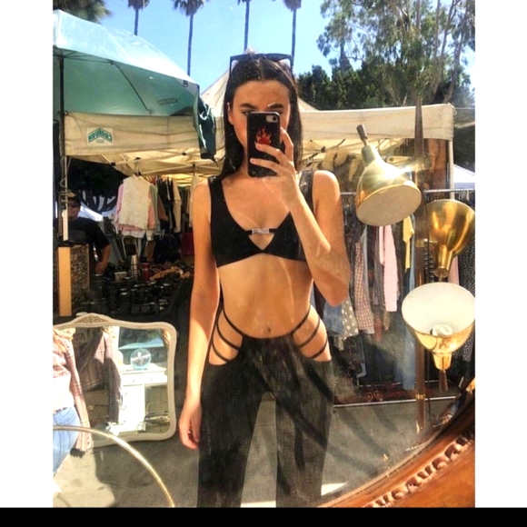 Oh Polly Pants - Strappy waist cut out hollow cage leggings